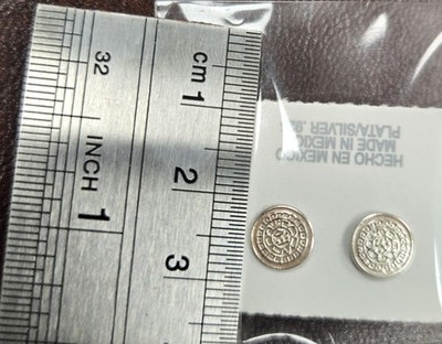Sterling Silber Azteken Kalender Ohrstecker - Handarbeit mexikanisch .925 von Taxco