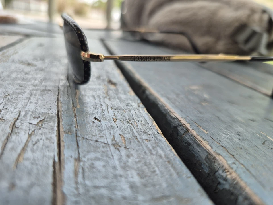 Giorgio Armani 624 786, Vintage 90s folding gold and tortoise oval sunglasses - Image 2 of 4