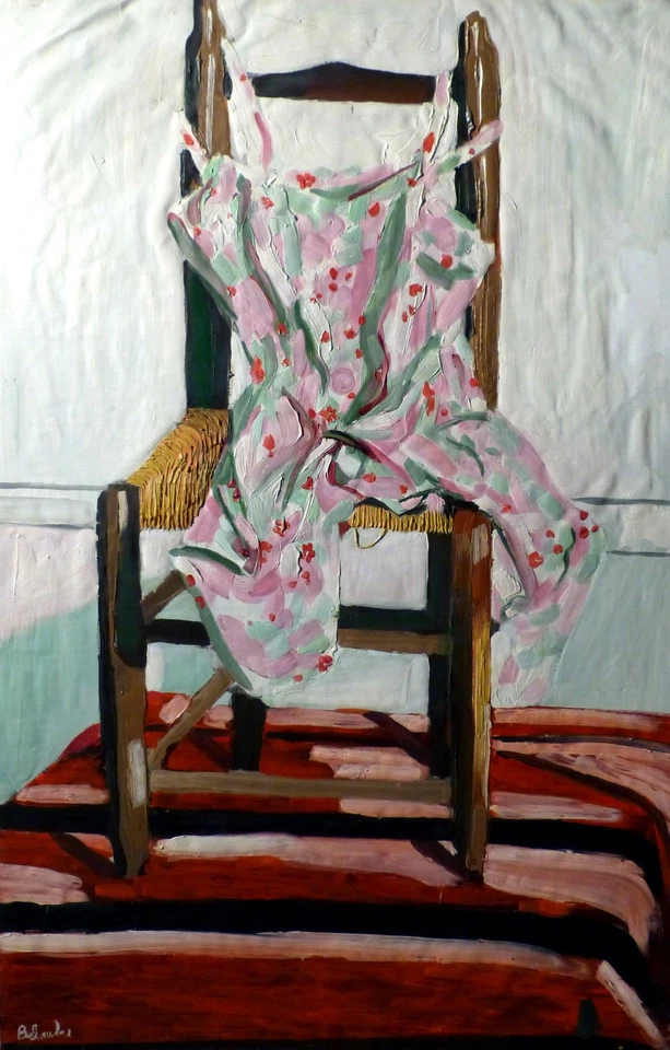 Das Sommerklei - Kunstdruck von der Malerei Stillleben Stuhl Kleid Sommer - Bild 1 von 1