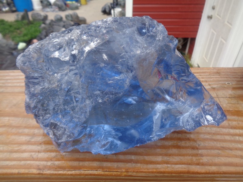 Glass Rock Slag Clear Sapphire Blue 6.14 lbs 31E Landscaping Aquarium