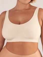 Shapermint Essentials Everyday Comfort Straps Wireless Shaping Bra Chai Size 3XL