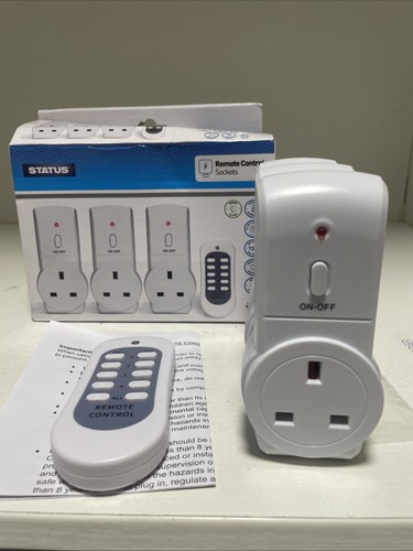 Status 20M Eco Fernbedienung Funkschalter Steuerung Netzstecker Steckdose - 3er Pack