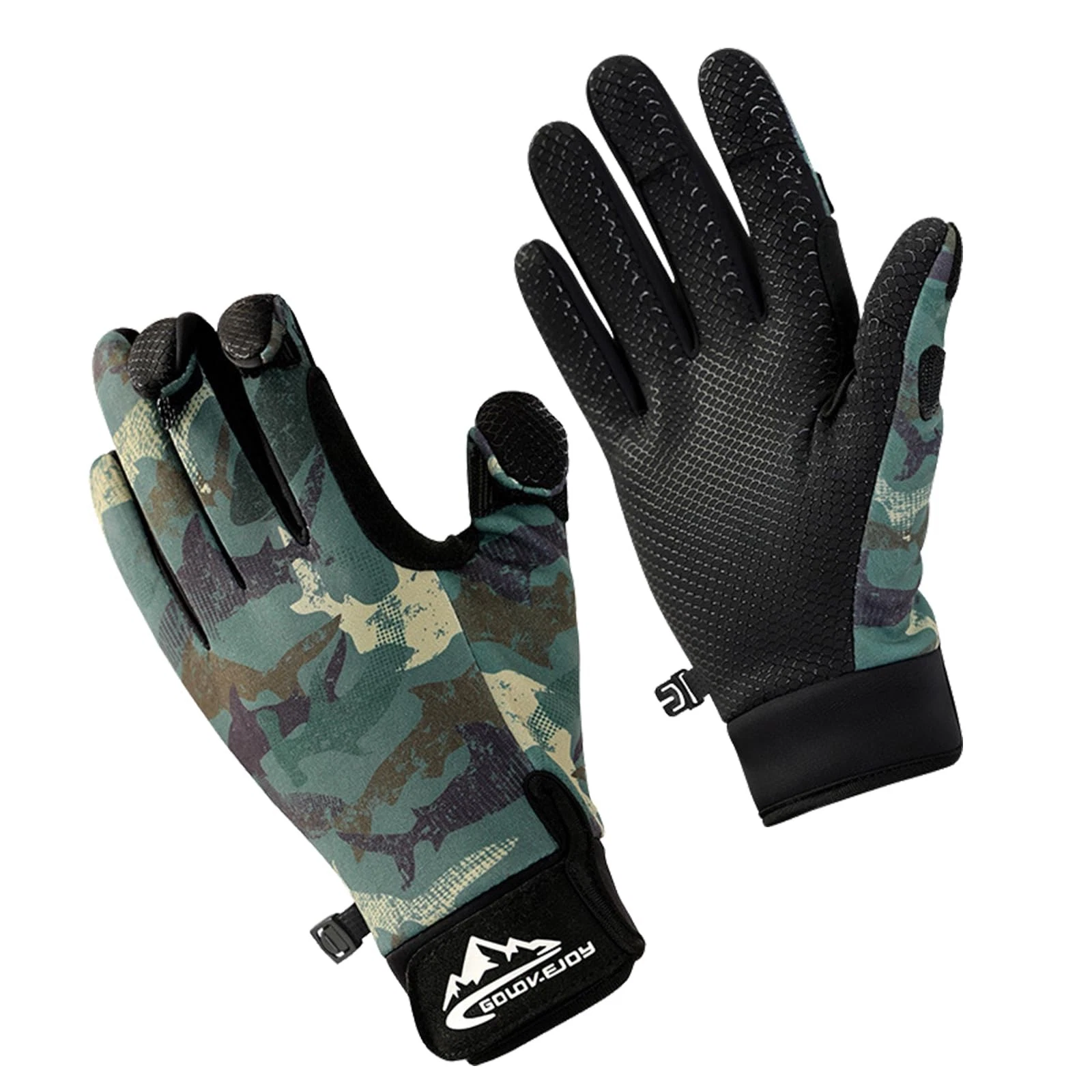 Ice Fishing Gloves for Men & Women - Cold Weather Large, Green Camo