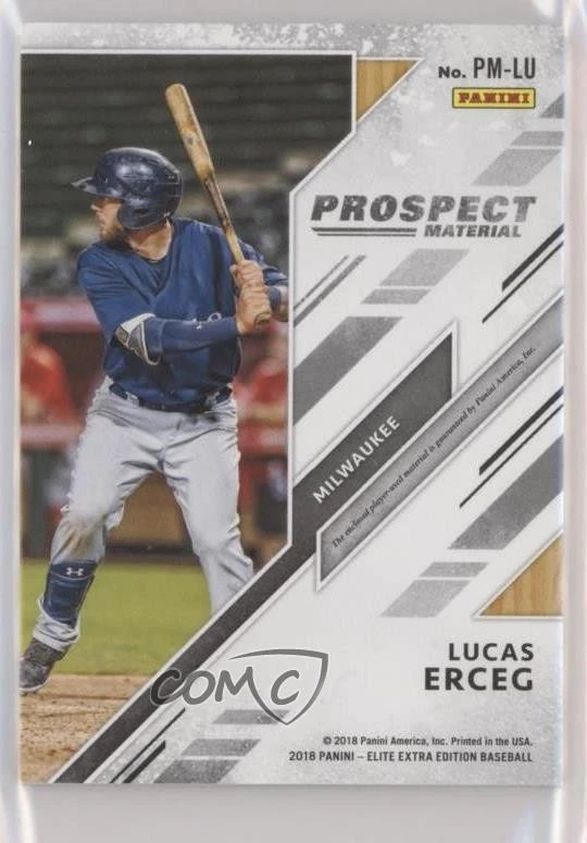 2018 Panini Elite Extra Edition Prospect Materials Emerald /5 Lucas Erceg #PM-LU - Image 2 of 2
