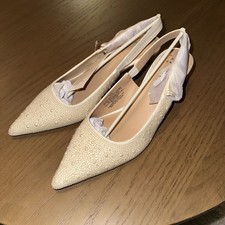 A New Day Milan Ivory Pearl Slingback Kitten Heels sz 9 - NWT