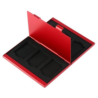 Portable Aluminum For 6x SD Memory Cards Storage Box Case Holder Protector E SET
