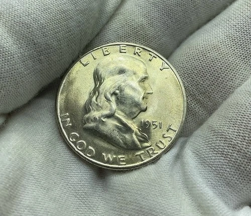 1951- S Franklin Half Dollar BU R350