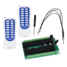 12V 16-Channel 433MHZ Wireless Relay Remote Control Switch 2 Remotes