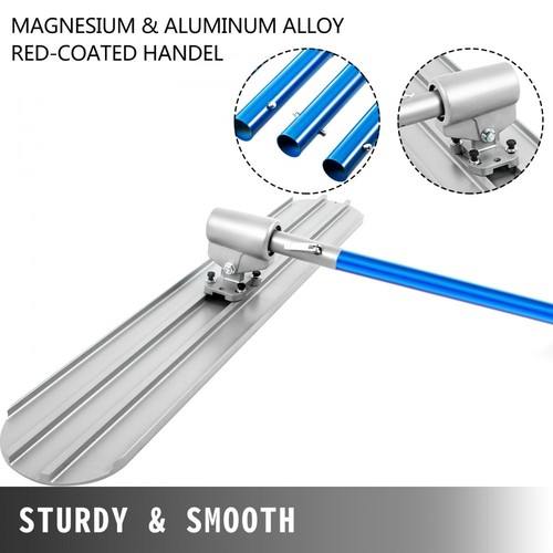 Magnesium Bull Float 48x8 Round End Concrete Finishing Tool with Handle Kit - Picture 6 of 8