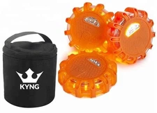 KYNG Emergency LED Road Flares 3-Pack Battery Powered (INCLUDED)