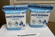 Scrubzz Bath Alternative Rinse Free Bath Sponges - SET OF 2  (25 Each Total 50)