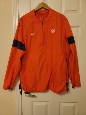 Nike Noah Windbreaker Jacket Storm Clemson 1/2 Zip Mens XL Orange Pullover