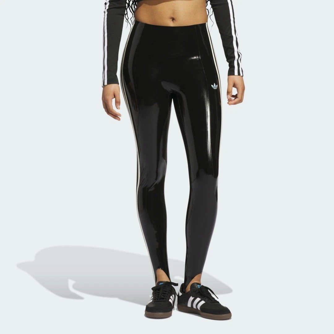 Sexy dames zwarte latex legging Open kruis skinny rubberen broek Plus maat