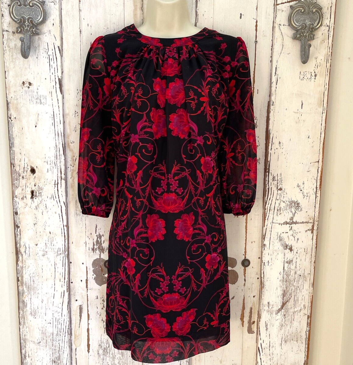 Eva Mendes Size XS Woman's Red Black Burgundy Pink Floral Shift Classy Dress | eBay Eva Mendes Size XS Woman's Red Black Burgundy Pink Floral Shift Classy Dress | eBay