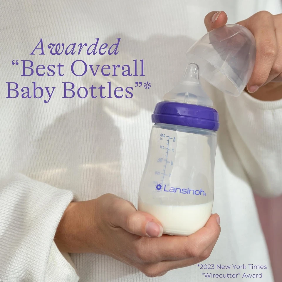 Biberones anticólicos, 8 onzas, 3 unidades, pezones de flujo medio Foto 2 de 4