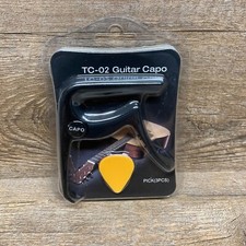 TC-02 Guitar Capo W/3 Guitar Picks Acoustic Clip Color Black Condition Open Box