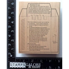 Art Gone Wild Rubber Stamps BOX TEMPLATE WITH INSTRUCTIONS #1957