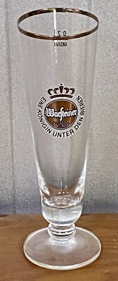 Warsteiner Premium Footed .2L Lager Pils Glass Gold Rim Germany King Under Beer