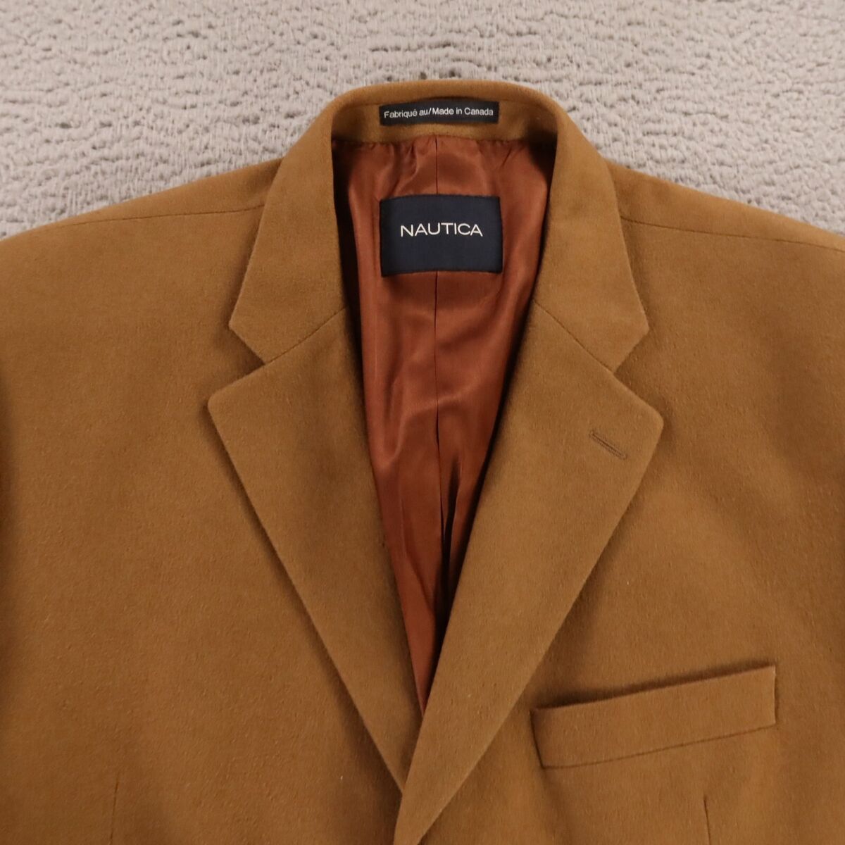 Nautica Jacket XL XLT Brown 100% Cashmere Flannel Blazer Nautica Jacket XL XLT Brown 100% Cashmere Flannel Blazer
