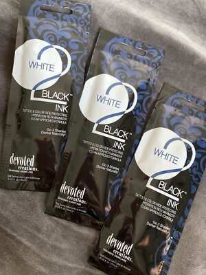 3 DEVOTED  WHITE 2 BLACK INK  TANNING Maximiz LOTION ~Protect Tattoo Color Fade