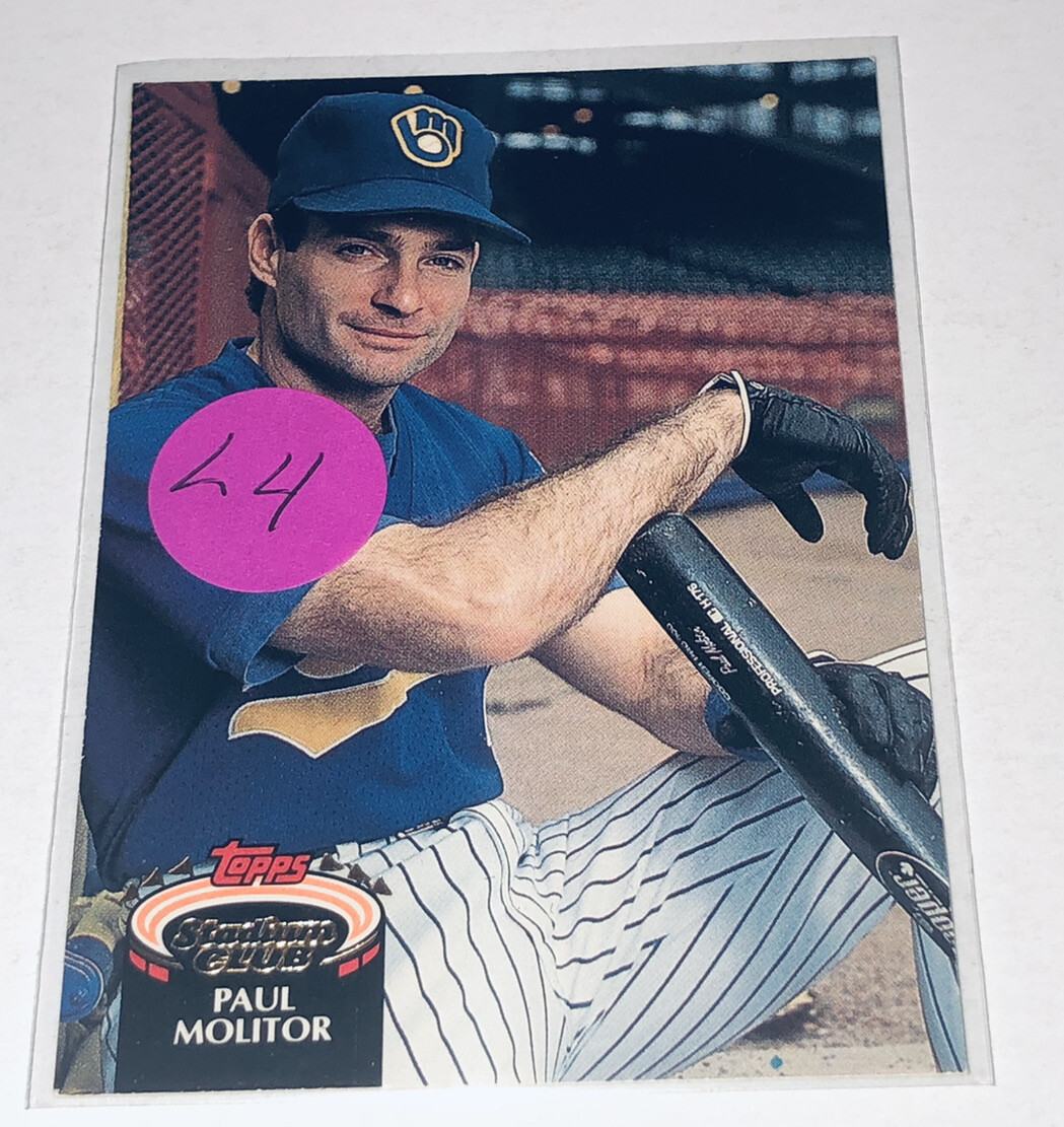1992, Paul Molitor, Milwaukee Brewers, Signed, Autographed, Topps Stadium Club Baseball Card, Card # 230, 1992, Paul Molitor, Milwaukee Brewers, Signed, Autographed, Topps Stadium Club Baseball Card, Card # 230,