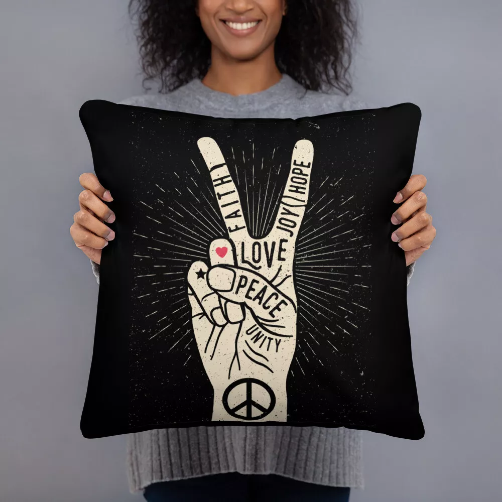 PEACE SIGN LOVE 60s 70s Tie Dye Hippie Hand Love Retro Basic