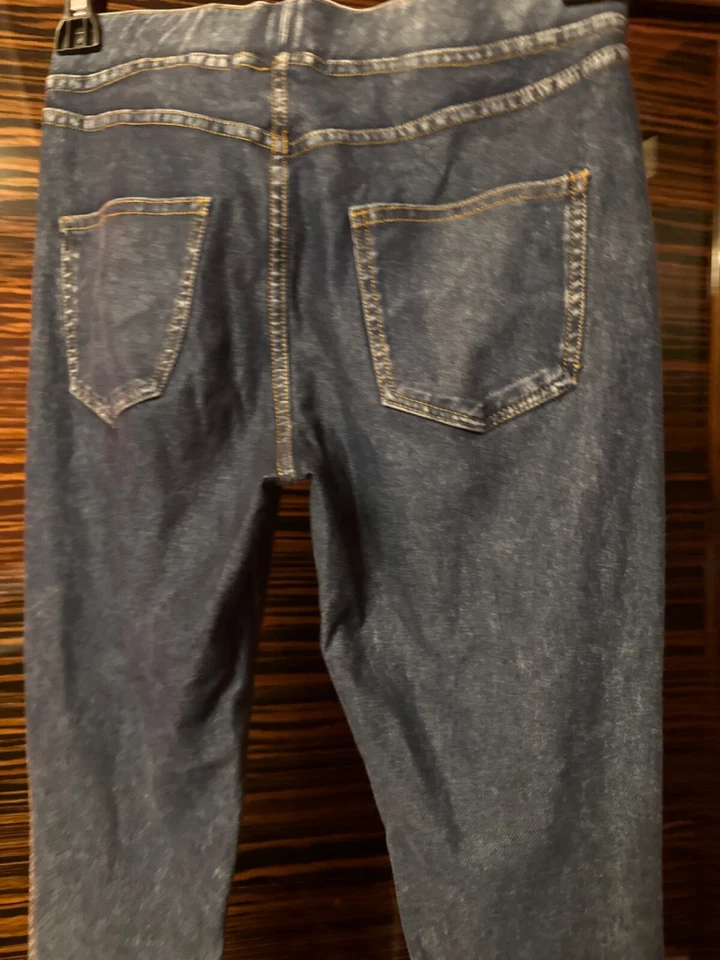 H&M Niñas Denim Oscuro Jeggings Talla 11-12 Bolsillos Foto 3 de 4