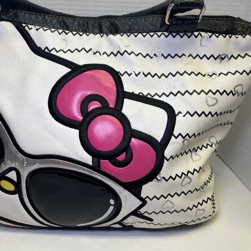 Hello Kitty Loungefly Sanrio Large Dome Purse Large Bow Sunglasses White Black - Picture 3 of 17
