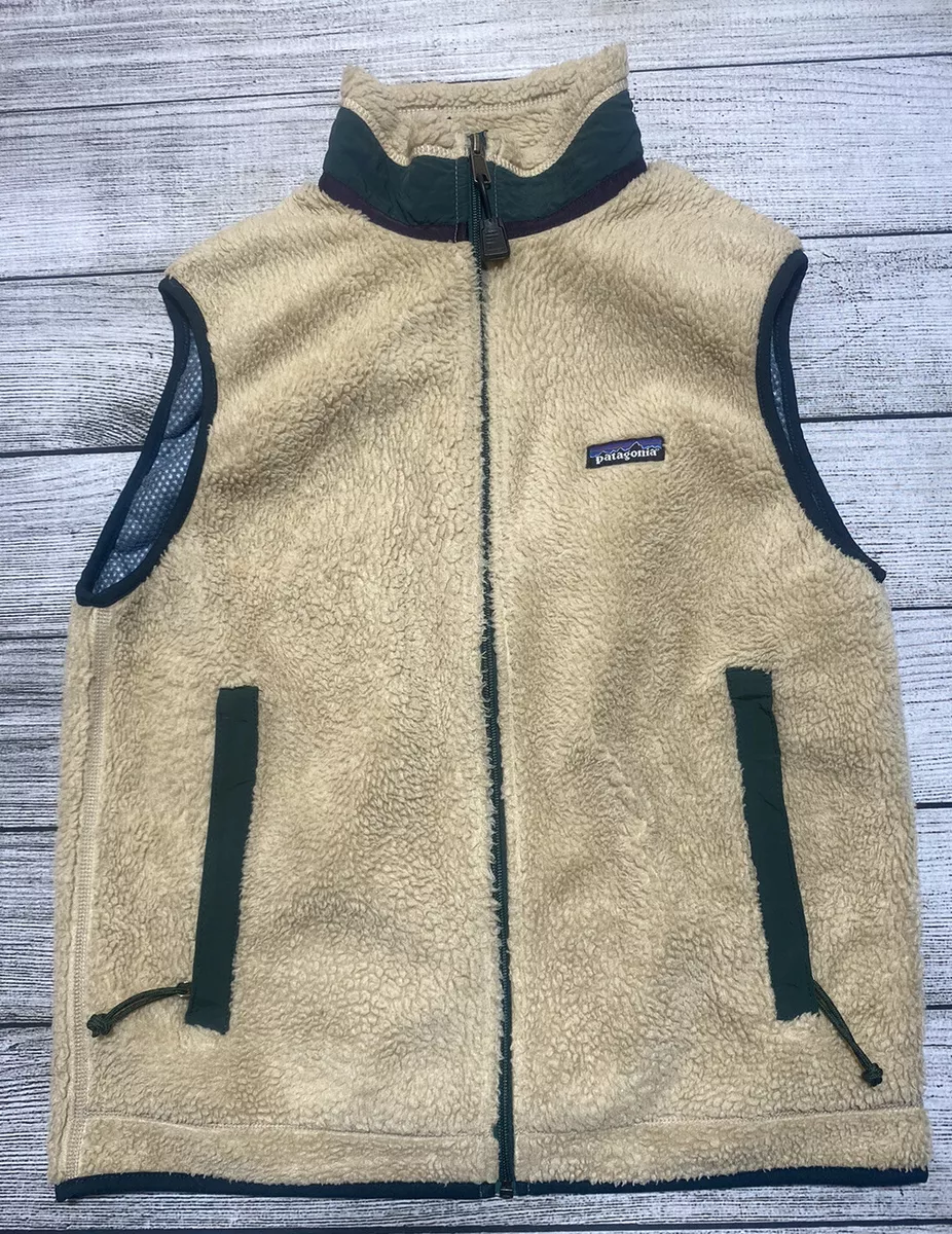 Patagonia Deep Pile Men's Vintage Fleece Vest Oatmeal Made in USA Size  MEDIUM