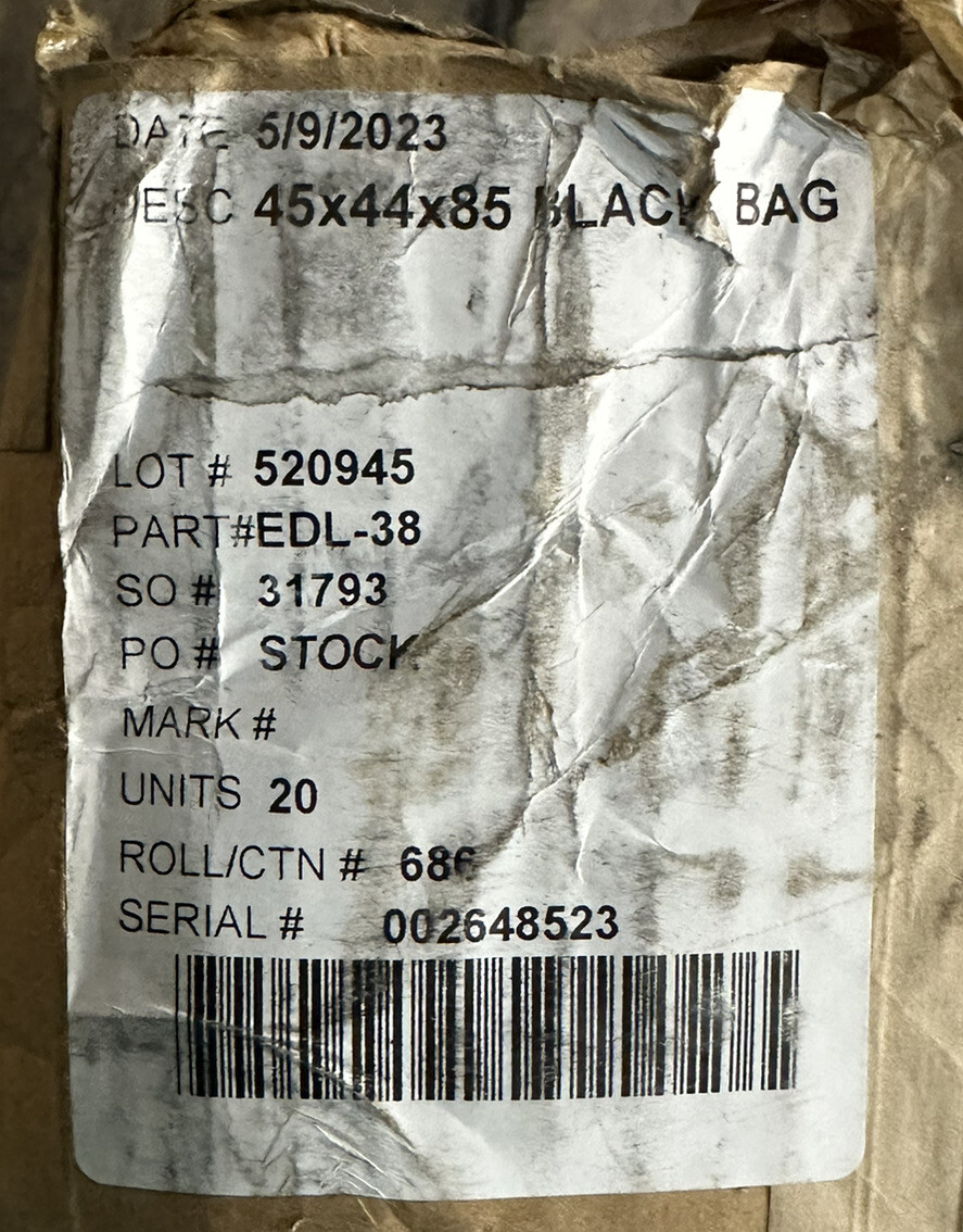 (20 Pack) Black Plastic Pallet Gaylord Cover Liner Large 44 x 45 x 85 6 Mil Lot eBay