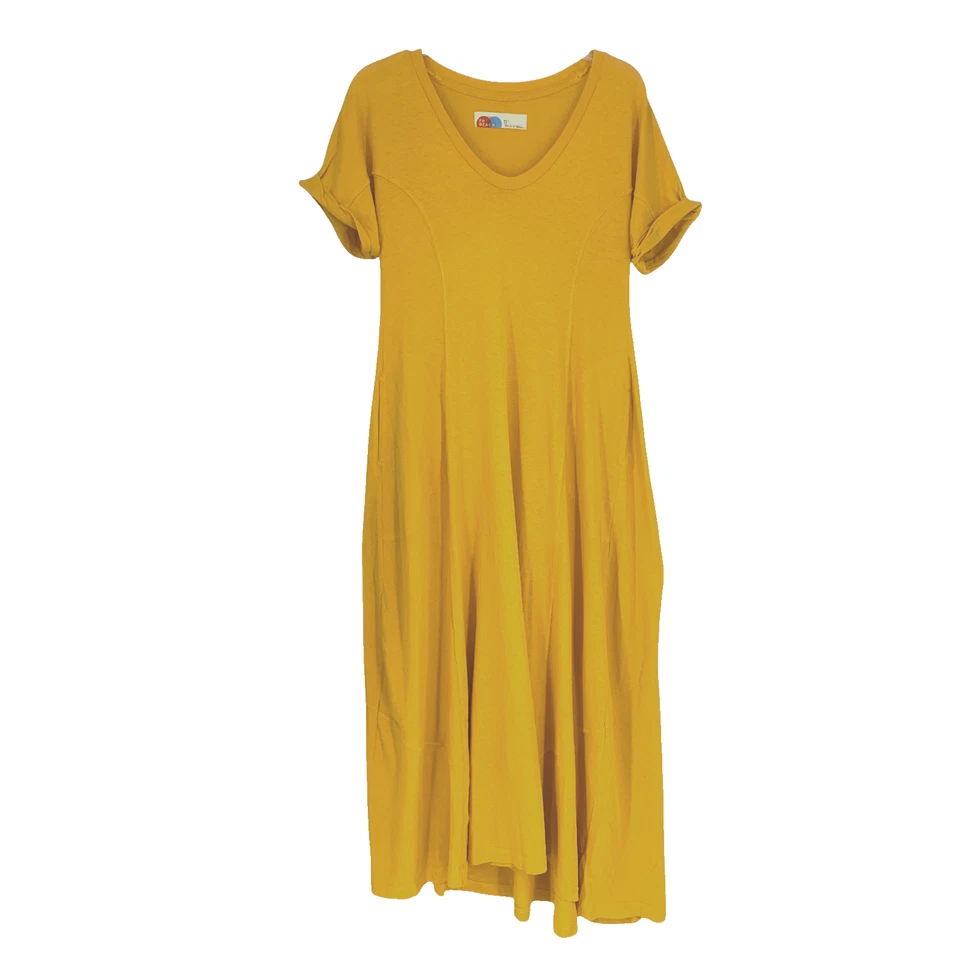 Maxi Camiseta Vestido Free People x FP Beach Meadow Talla XS Forsythia Bolsillos Dorados Foto 2 de 4