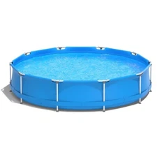 Outdoor Round Above Ground Swimming Pool Heavy-Duty Iron Frame With Pool Cover
