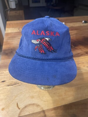Alaska Eagle Blue Cap Sun Hat Retro Alaska Bald Eagle Sun Mountain Hat Blue Snapback | eBay main image 3