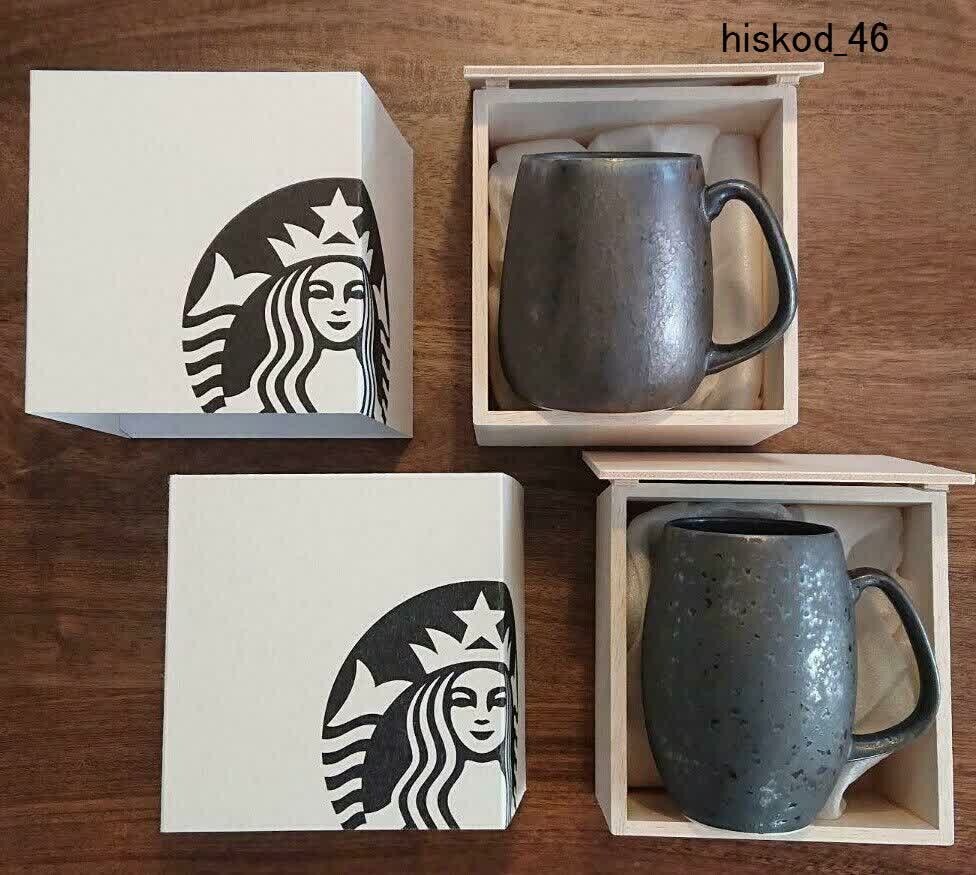 Starbucks Reserve Charcoal Color Mug Cup BODY & AROMA Set Meguro