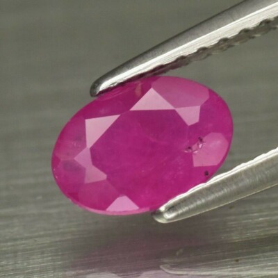 0.78ct 6.8x5mm Oval Natural Pinkish Red Ruby, Mozambique *Heated(Ver Vídeo)