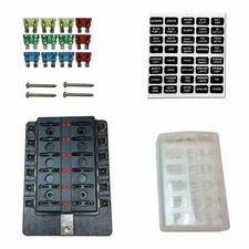 12 Way LS Swap Auto Marine Car UTV 12V Blade Fuse Box Block Cover LED Indicator