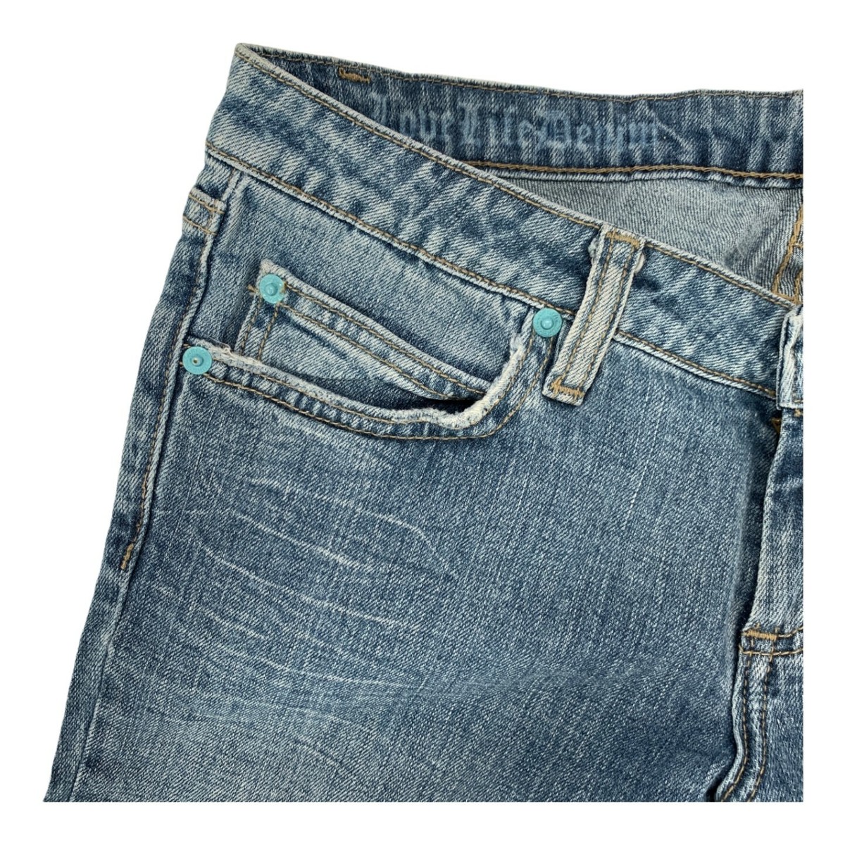 Azzure Womens Distressed Embellished Pockets Bootcut Jeans Azzure Womens Distressed Embellished Pockets Bootcut Jeans