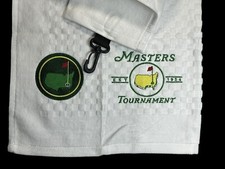 Master  s Tournament White Golf Towel 6in X 23in 50k Stitches 