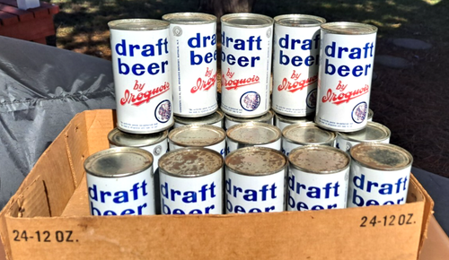 Vintage Iroquois "Draft Beer" Cans Lot of 24. Empty Cans.