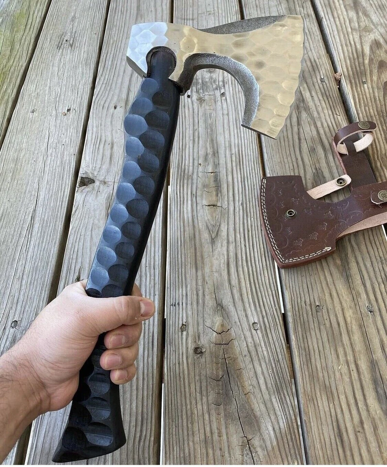 HACHA DE ACERO DE ALTO CARBONO HECHA A MANO TOMAHAWK INTEGRAL Hacha PATRÓN MARTILLO Foto 3 de 4