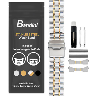20mm Steel Metal Watch Band Brick Link Strap for Longines DolceVita