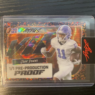 2023 Leaf Metal Pro Set Proof 1/1 VIP Campus Ice Fire - Josh Downs