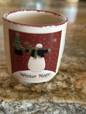 Miniature Tea Light Or Votive Christmas Snowman Winter Magic