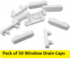 Pvc Window Drain Caps x 50 Weep Hole Drainage Covers uPVC Double Glazing White