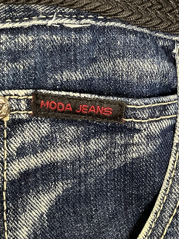 Moda Jeans U.S.A. 36x34 Wide Leg With Belt Baggy Hip Trendy - Image 4 of 4