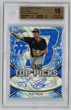 2018 Leaf Metal Draft Top Pick Blue Wave /20 Alec Bohm Autograph BGS 10 w10 Auto