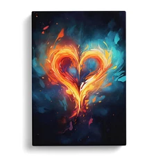 Love Heart Digital Art Canvas Wall Art Print Framed Picture Decor Living Room