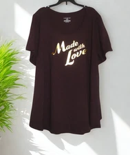Lane Bryant 22/24 Plus Size Plum "Made with Love" Tee - 2X