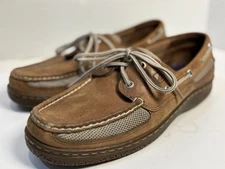 Sperry Top Spider Tarpon 2-Eye Boat Shoe Brown Leather Men’s Size 10