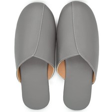 YAKIDA Pantofole da Ufficio in Pelle/Scarpe da Camera (3XL, Grigio)